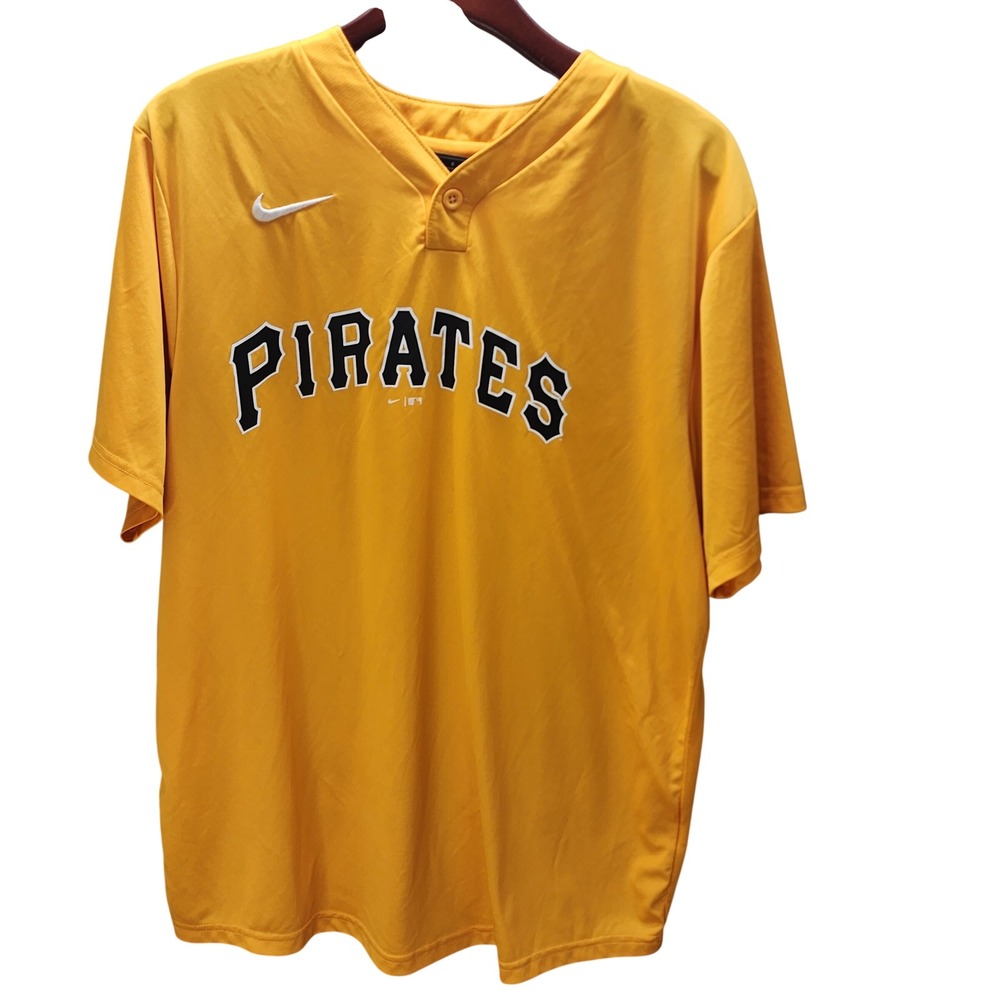 Nike Pittsburgh Pirates MLB Jersey Shirt Yellow Mens Large M1011459 / FCC338